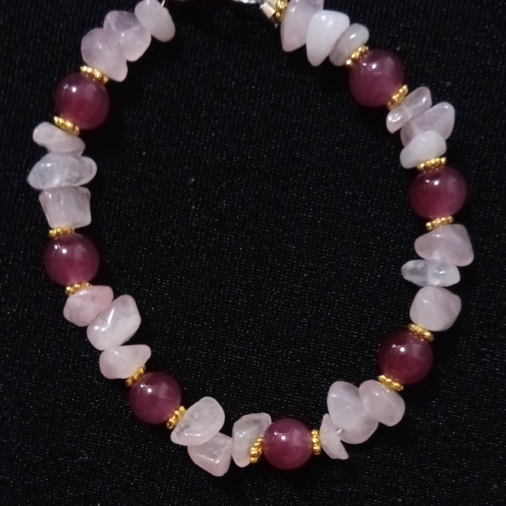 Elegant Pink and Purple Beaded Bracelet